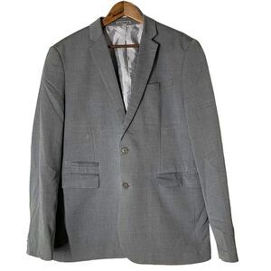 Express Slim Fit Photographer Gray Suit Jacket Mens Size 40 Regular Two Button
